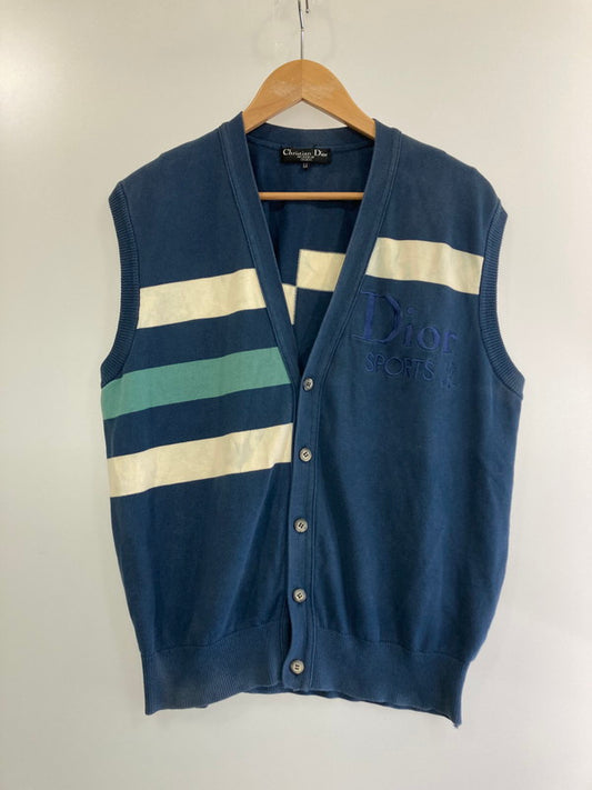 【中古品】【メンズ】  CHRISTIAN DIOR SPORTS クリスチャンディオールスポーツ COTTON  VEST L6M2707 コットンベスト 141-240308-me-15-min サイズ：LL カラー：ネイビー 紺 万代Net店