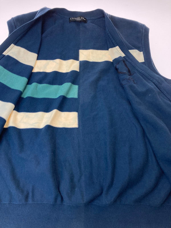 【中古品】【メンズ】 CHRISTIAN DIOR SPORTS クリスチャンディオールスポーツ COTTON VEST L6M2707 コットンベスト 141-240308-me-15-min サイズ：LL カラー：ネイビー 紺 万代Net店