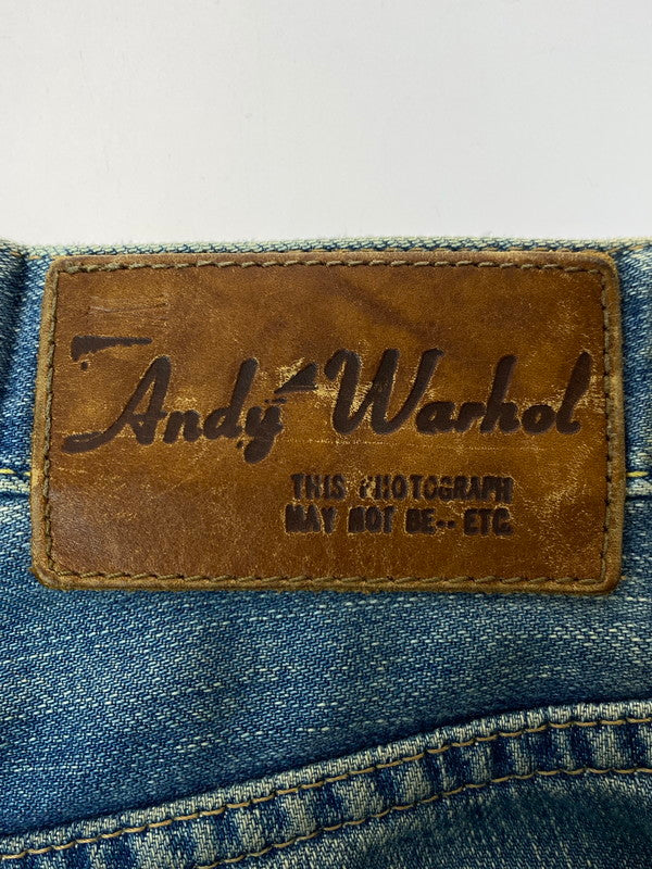 【中古品】【メンズ】 HYSTERIC GLAMOUR ヒステリックグラマー ANDY WARHOL DENIM PANTS スカルプリント スタッズデニムパンツ ボトムス 151-240315-yn-16-min カラー：インディゴ 万代Net店