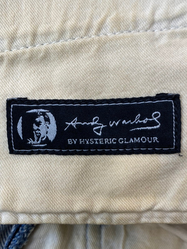 【中古品】【メンズ】 HYSTERIC GLAMOUR ヒステリックグラマー ANDY WARHOL DENIM PANTS スカルプリント スタッズデニムパンツ ボトムス 151-240315-yn-16-min カラー：インディゴ 万代Net店