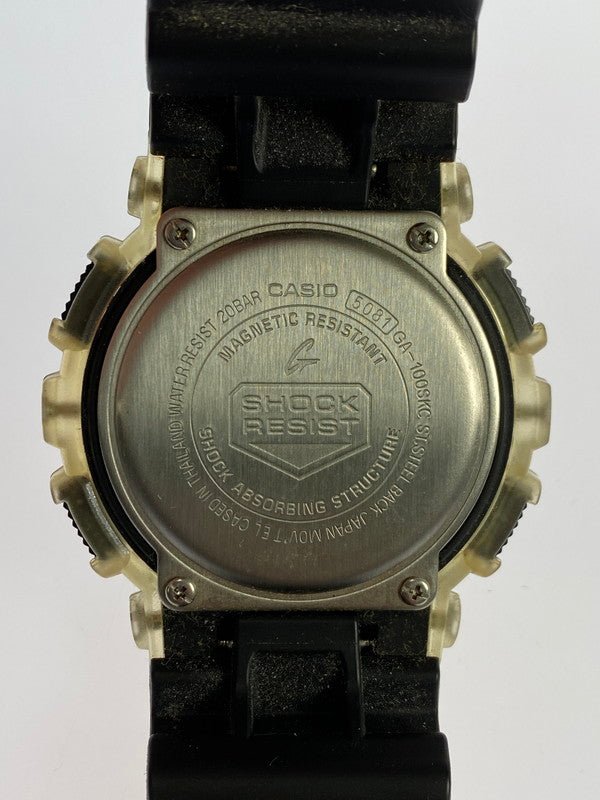 【中古品】【メンズ】 G-SHOCK ジーショック ”カモフラージュ スケルトンシリーズ”アナデジ クォーツ腕時計 GA-100SKC-1AJF 腕時計 時計 196-240321-jt-07-min カラー：シルバー/ブラック 万代Net店