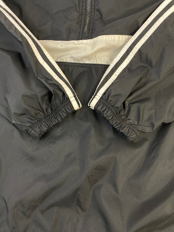 【現状渡し品】【メンズ】 adidas アディダス 90S NYLON HALF ZIP JACKET 1990年代 ナイロン ハーフジップ ジャケット メンズ アウター 146-260410-KS-18-min サイズ：XL カラー：ブラック 万代Net店