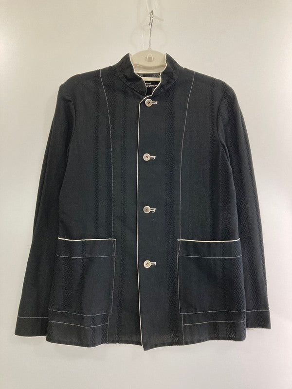 【中古品】【レディース】  TRICOT COMME DES GARCONS トリココムデギャルソン TJ-100170 AD1998 90S スタンドカラーシャツジャケット 169-240403-AB-12-min カラー：ブラック 万代Net店