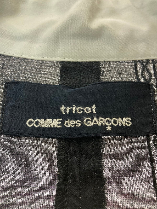 【中古品】【レディース】  TRICOT COMME DES GARCONS トリココムデギャルソン TJ-100170 AD1998 90S スタンドカラーシャツジャケット 169-240403-AB-12-min カラー：ブラック 万代Net店