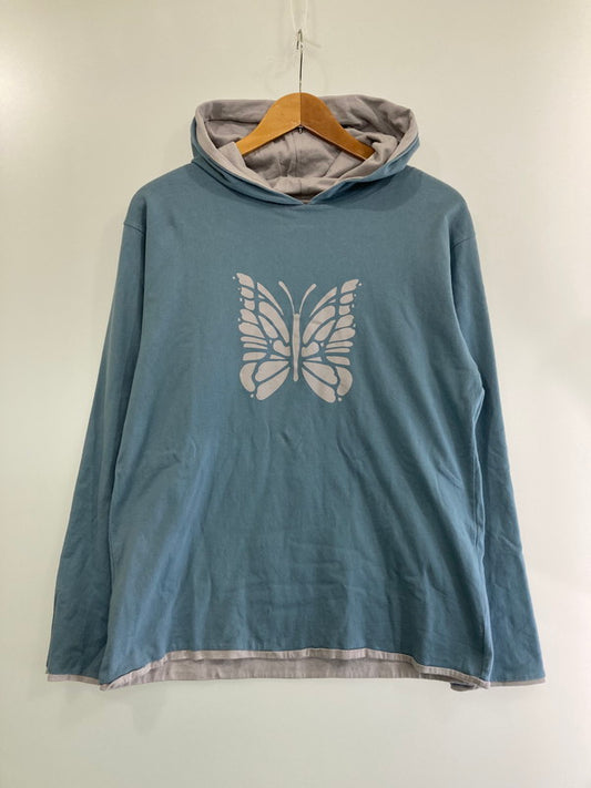 【中古品】【メンズ】 Needles ニードルス 23AW LS REVERSIBLE HOODY NS268 ロングスリーブ リバーシブル フーディー トップス 140-240326-yn-20-min カラー：SAX/GREY 万代Net店