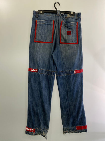 【現状渡し品】【メンズ】  MARITHE FRANCOIS GIRBAUD 90's SHUTTLE DENIM PANTS マリテフランソワジルボー シャトル デニムパンツ ボトムス 157-240831-yn-13-min サイズ：36 カラー：インディゴ 万代Net店