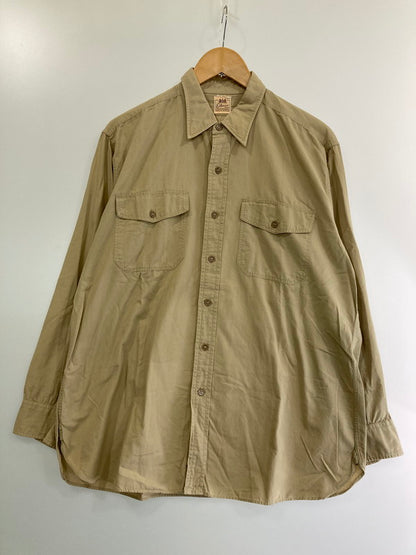 【中古品】【メンズ】  ELBECO 50S COTTON POPLIN SHIRT エルベコ コットンポプリンシャツ シャツ 146-240318-jt-09-min サイズ：サイズ不明 カラー：ベージュ系 万代Net店