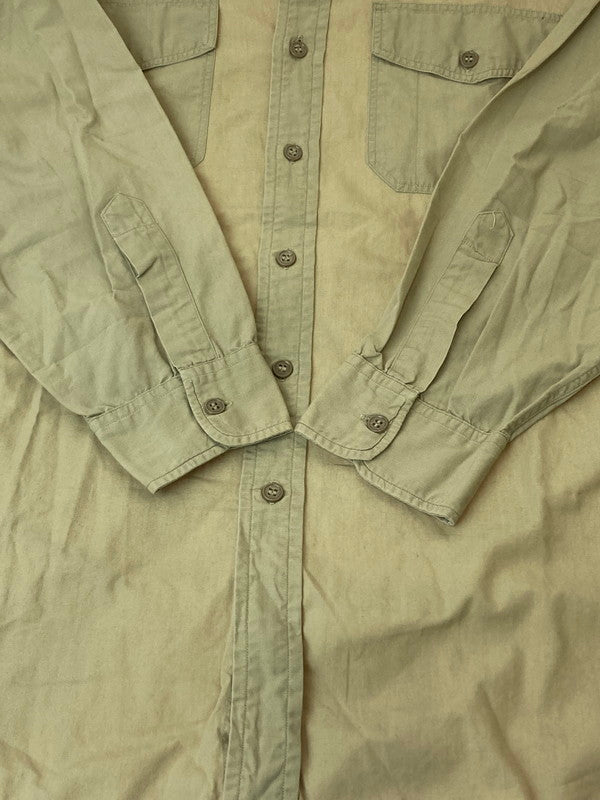 【中古品】【メンズ】  ELBECO 50S COTTON POPLIN SHIRT エルベコ コットンポプリンシャツ シャツ 146-240318-jt-09-min サイズ：サイズ不明 カラー：ベージュ系 万代Net店