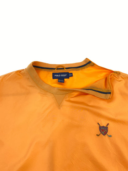 【中古品】【メンズ】 POLO GOLF ポロゴルフ ワンポイント刺繍ロゴ SS NYLON PULLOVER ナイロン プルオーバー 半袖 ショートスリーブ 146-260718-AS-66-min サイズ：XL カラー：オレンジ 万代Net店