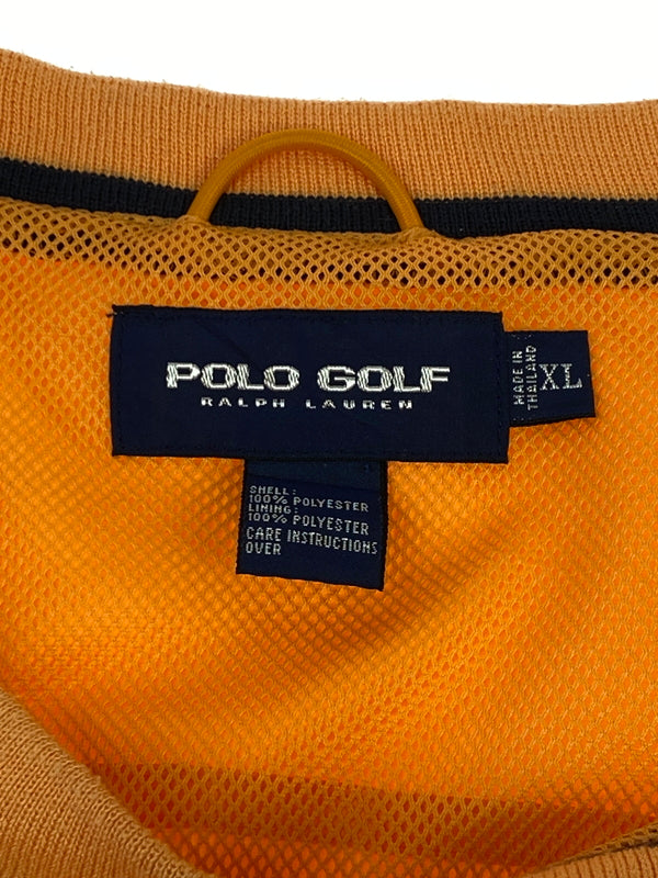 【中古品】【メンズ】 POLO GOLF ポロゴルフ ワンポイント刺繍ロゴ SS NYLON PULLOVER ナイロン プルオーバー 半袖 ショートスリーブ 146-260718-AS-66-min サイズ：XL カラー：オレンジ 万代Net店
