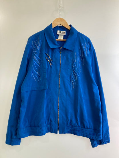 【中古品】【メンズ】  CITY GIRL SPORT ZIP UP DESIGN SHIRT シティガール スポーツ ジップアップ デザインシャツ トップス 146-240323-yn-12-min サイズ：18 カラー：ブルー 万代Net店