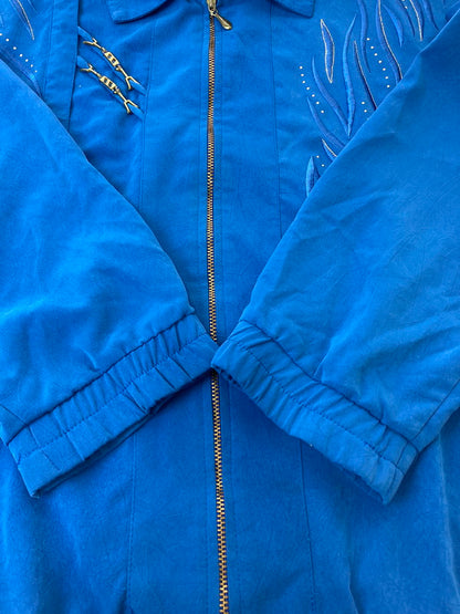 【中古品】【メンズ】 CITY GIRL SPORT ZIP UP DESIGN SHIRT シティガール スポーツ ジップアップ デザインシャツ トップス 146-240323-yn-12-min サイズ：18 カラー：ブルー 万代Net店