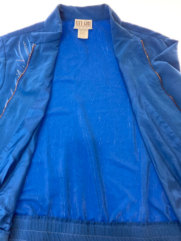 【中古品】【メンズ】 CITY GIRL SPORT ZIP UP DESIGN SHIRT シティガール スポーツ ジップアップ デザインシャツ トップス 146-240323-yn-12-min サイズ：18 カラー：ブルー 万代Net店