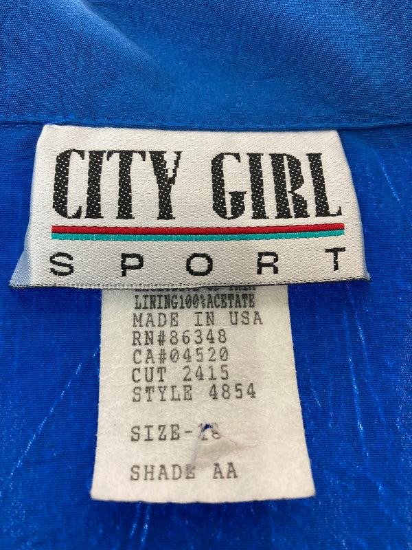 【中古品】【メンズ】  CITY GIRL SPORT ZIP UP DESIGN SHIRT シティガール スポーツ ジップアップ デザインシャツ トップス 146-240323-yn-12-min サイズ：18 カラー：ブルー 万代Net店