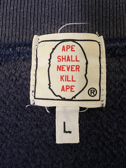 【現状渡し品】【メンズ】 A BATHING APE アベイシングエイプ APE SHALL NEVER KILL APEタグ SWEATSHIRT スウェット トップス 142-240316-ks-31-min サイズ：L カラー：ブルー系 万代Net店