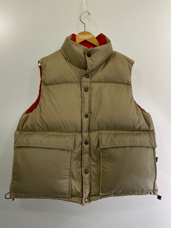 【中古品】【メンズ】  EVISEN FUJI REVERSIBLE DOWN VEST 23FW-JK06 エビセン リバーシブルダウンベスト アウター 142-240316-jt-07-min サイズ：m カラー：ベージュ/オレンジ 万代Net店