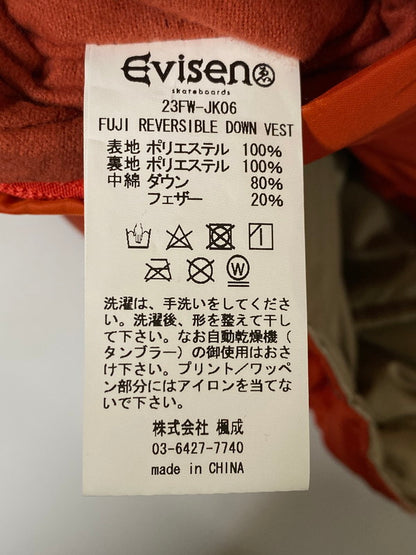 【中古品】【メンズ】  EVISEN FUJI REVERSIBLE DOWN VEST 23FW-JK06 エビセン リバーシブルダウンベスト アウター 142-240316-jt-07-min サイズ：m カラー：ベージュ/オレンジ 万代Net店