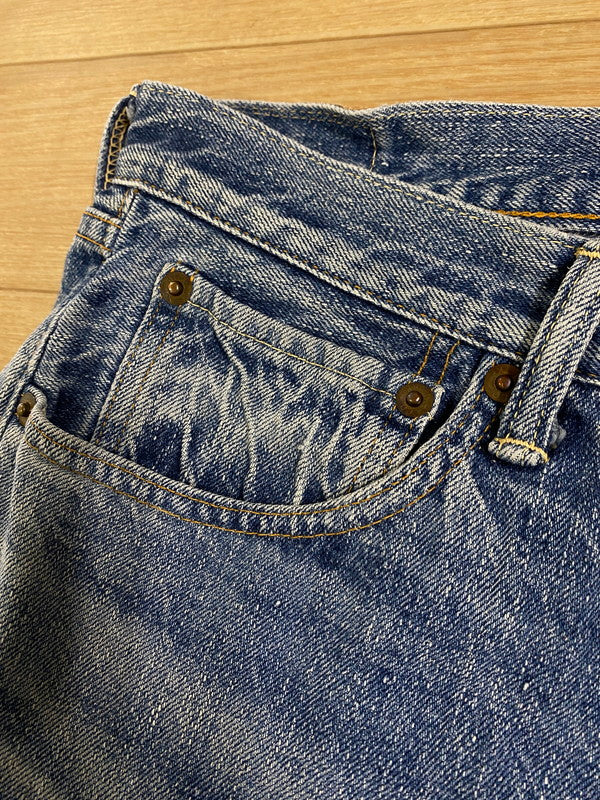 【中古品】【メンズ】 WAREHOUSE ウエアハウス DENIM PANTS LOT.1101 ボタンフライ デニムパンツ ボトムス  156-240514-yn-06-min サイズ：30 カラー：ライトインディゴ 万代Net店