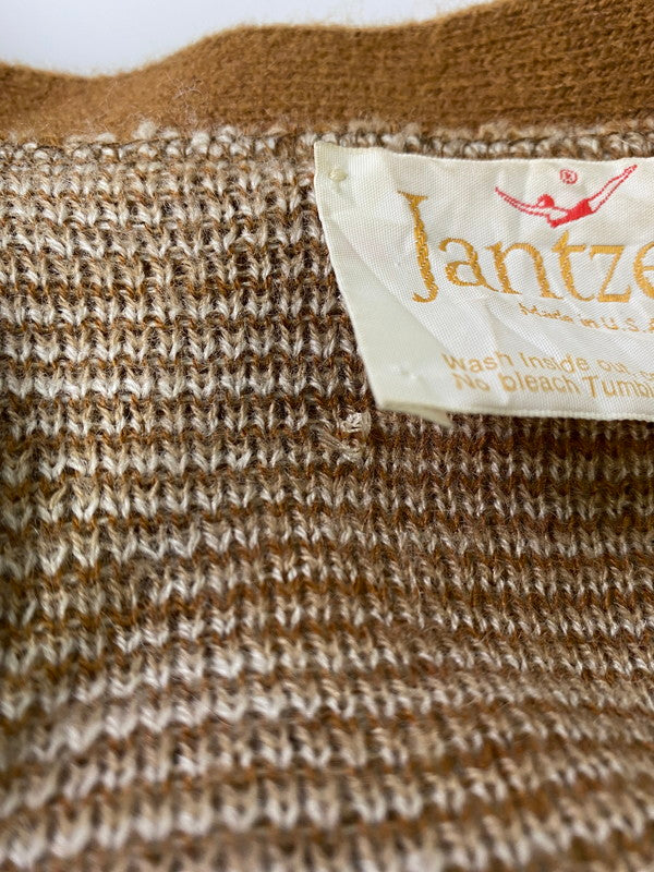 【中古品】【メンズ】  JANTZEN 70's ARGYLE MOHAIR CARDIGAN ジャンセン アーガイル モヘアカーディガン トップス 146-240318-yn-10-min サイズ：L カラー：ブラウン系 万代Net店