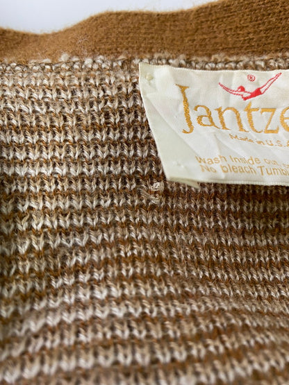 【中古品】【メンズ】  JANTZEN 70's ARGYLE MOHAIR CARDIGAN ジャンセン アーガイル モヘアカーディガン トップス 146-240318-yn-10-min サイズ：L カラー：ブラウン系 万代Net店