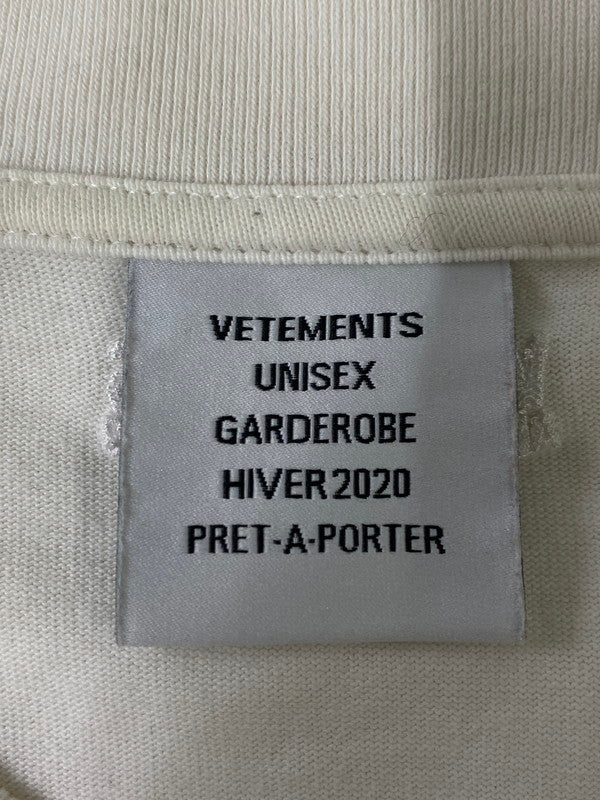 【中古品】【メンズ】  VETEMENTS ヴェトモン UAH20TR611 19AW OVERSIZED LOGO T-SHIRT オーバーサイズロゴTシャツ トップス 141-240316-jt-05-min サイズ：XS カラー：ホワイト 万代Net店