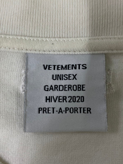 【中古品】【メンズ】  VETEMENTS ヴェトモン UAH20TR611 19AW OVERSIZED LOGO T-SHIRT オーバーサイズロゴTシャツ トップス 141-240316-jt-05-min サイズ：XS カラー：ホワイト 万代Net店