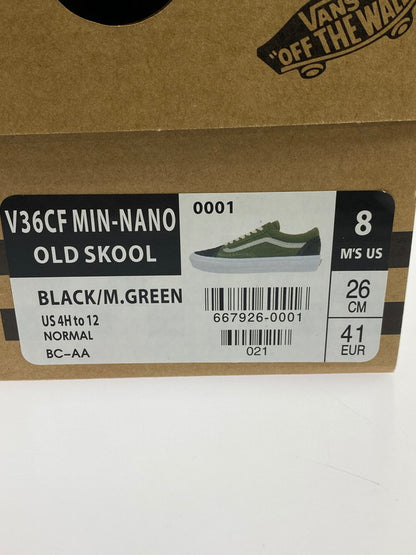 【中古美品】【メンズ】 VANS バンズ MIN-NANO ミンナノ V36CF OLDSKOOL オールドスクール スニーカー シューカー 靴 162-240328-me-16-min サイズ：26.0cm US8 カラー：BLACK /M.GREEN 万代Net店