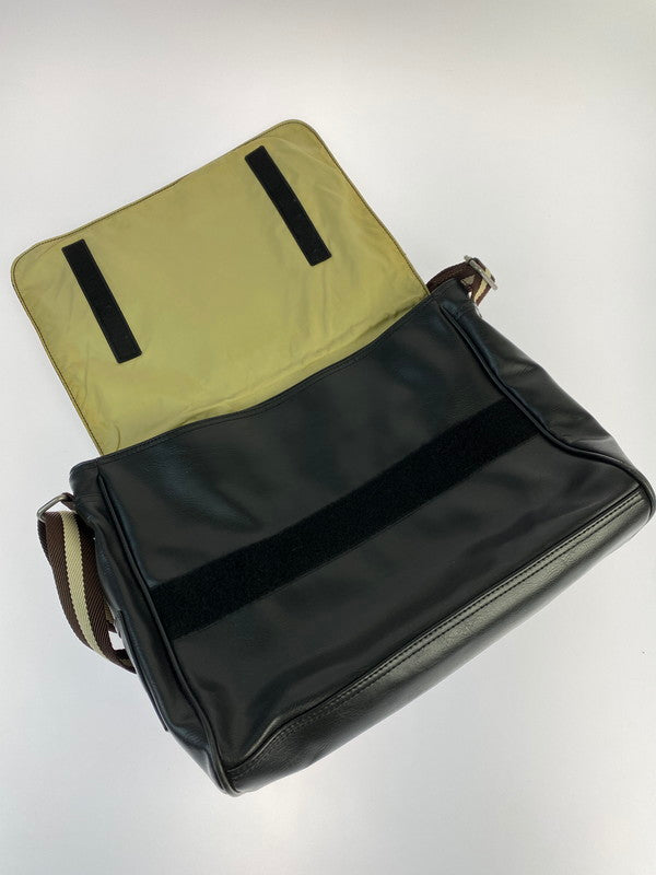 【中古品】【メンズ】 DIESEL ディーゼル MESSENGER BAG ブレイブマンロゴ PUレザー メッセンジャーバッグ カバン 188-240326-yn-19-min カラー：ブラック 万代Net店