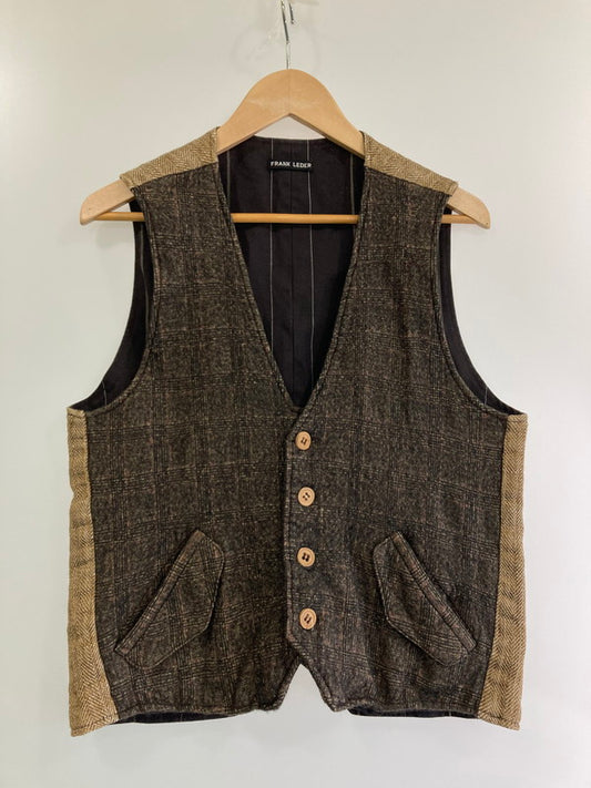 【中古品】【メンズ】 FRANK LEDER フランクリーダー WOOL VEST ウールベスト トップス 145-240318-ab-1-min サイズ：M カラー：ブラウン系 万代Net店