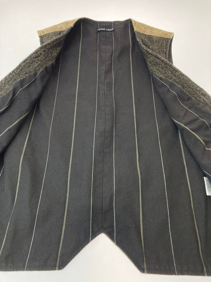 【中古品】【メンズ】 FRANK LEDER フランクリーダー WOOL VEST ウールベスト トップス 145-240318-ab-1-min サイズ：M カラー：ブラウン系 万代Net店