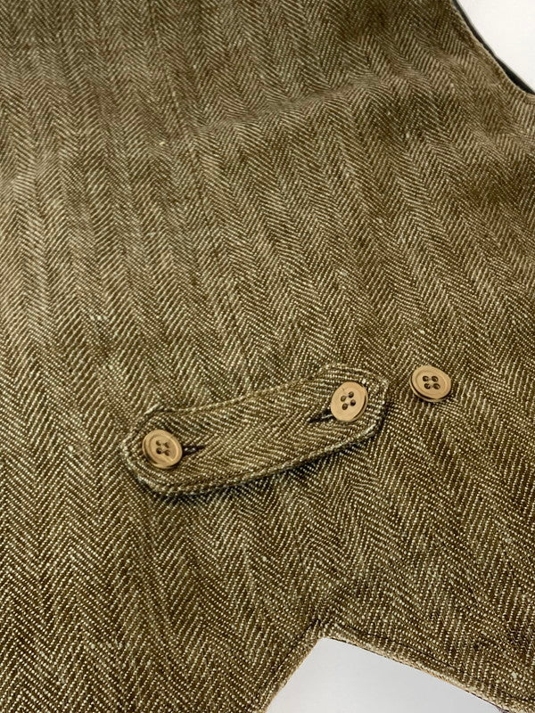 【中古品】【メンズ】 FRANK LEDER フランクリーダー WOOL VEST ウールベスト トップス 145-240318-ab-1-min サイズ：M カラー：ブラウン系 万代Net店