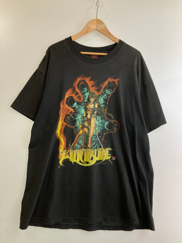 【中古品】【メンズ】  FASHION VICTIM WITCHBLADE TOP COW 90’s COMICS TEE ファッションヴィクティム ウィッチブレイド 90年代 コミックスTシャツ 半袖Tシャツ トップス 146-240323-yn-18-min サイズ：XL カラー：ブラック 万代Net店