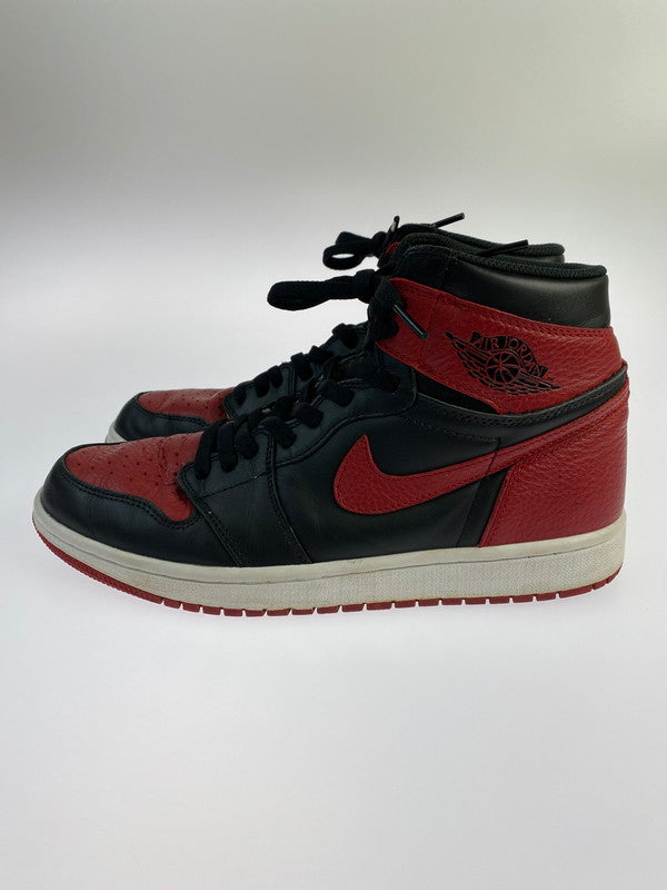 【中古品】【メンズ】  NIKE ナイキ 555088 001 AIR JORDAN 1 RETRO HIGH OG SNEAKER エアジョーダン レトロ スニーカー シューズ 靴 160-240329-AB-12-min サイズ：28cm カラー：BLACK/VARSITY RED-WHITE 万代Net店