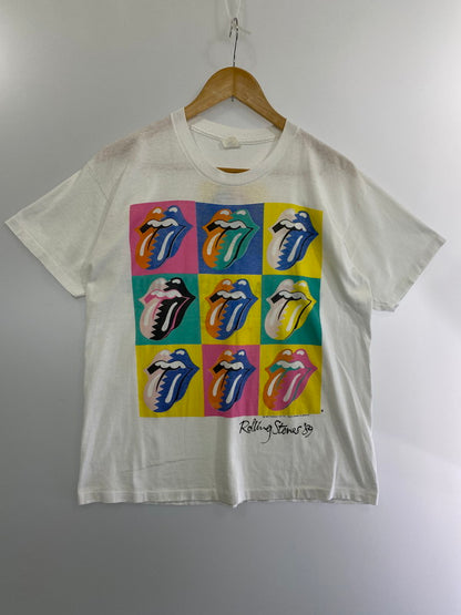 【中古品】【メンズ】  5050 USA製 c1989 80S ROLLING STONES STEEL WHEELS NORTH AMERICAN TOUR 1989 T-SHIRT Tシャツ ティーシャツ 146-240404-AB-30-min サイズ：L カラー：ホワイト 万代Net店