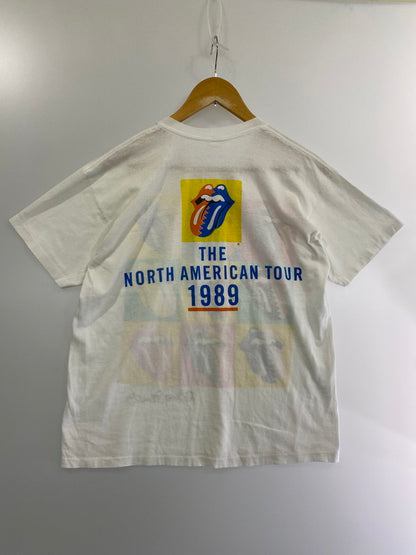 【中古品】【メンズ】  5050 USA製 c1989 80S ROLLING STONES STEEL WHEELS NORTH AMERICAN TOUR 1989 T-SHIRT Tシャツ ティーシャツ 146-240404-AB-30-min サイズ：L カラー：ホワイト 万代Net店