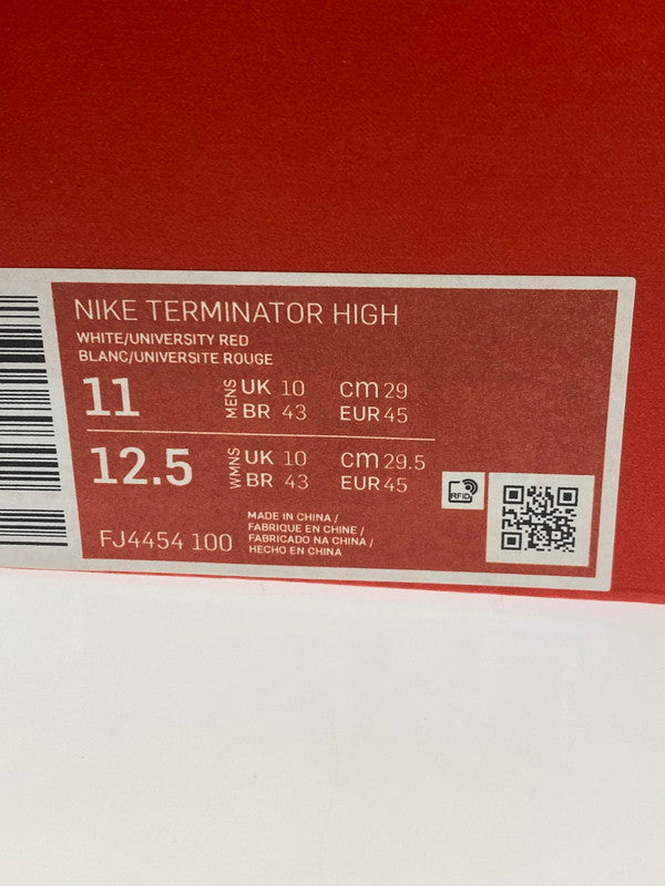 【中古美品】【メンズ】 NIKE ナイキ TERMINATOR HIGH FJ4454-100 ターミネーター ハイ スニーカー靴 160-250424-jt-02-min サイズ：US 11 28.0cm カラー：WHITE/UNIVERSITY RED 万代Net店