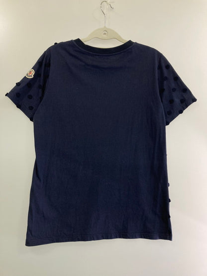 【中古品】【レディース】 MONCLER モンクレール POLKA DOT PATCH TEE F10938C72300 V8115 ドット パッチ 半袖Ｔシャツ トップス 170-240520-yn-01-min サイズ：M カラー：ネイビー 万代Net店