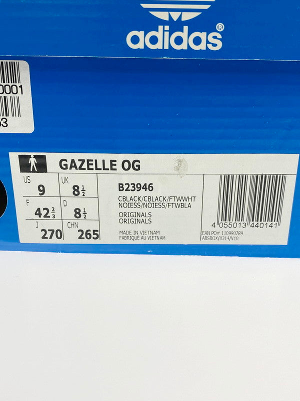 【LIFTる。景品】【中古品】【メンズ】ADIDAS アディダス B23946 GAZELLE OG SNEAKER スニーカー シューズ 靴 161-240331-AB-6-min サイズ：27cm カラー：CBLACK/CBLACK/FTWWHT 万代Net店