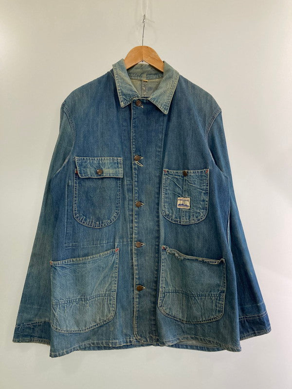 【中古品】【メンズ】  POWR HOUSE パワーハウス 工場タグ 40-50S COVERALL JACKET カバーオールジャケット アウタ－ 146-240403-AB-8-min カラー：ライトインディゴブルー 万代Net店