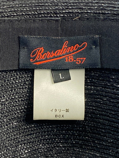 【中古品】【メンズ】 Borsalino ボルサリーノ BJ-103 ストローハット 帽子 185-240414-AB-5-min サイズ：L カラー：ブラック 万代Net店