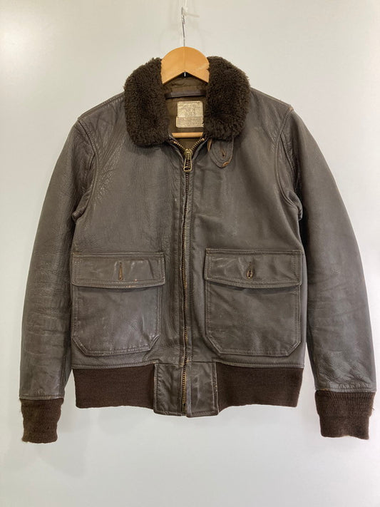 【中古品】【メンズ】  U.S.NAVY JACKET FLYER'S INTERMEDIATE TYPE-G-1 アメリカ軍 G-1 フライトジャケット アウター 146-240409-yn-13-min サイズ：36 カラー：ブラウン 万代Net店