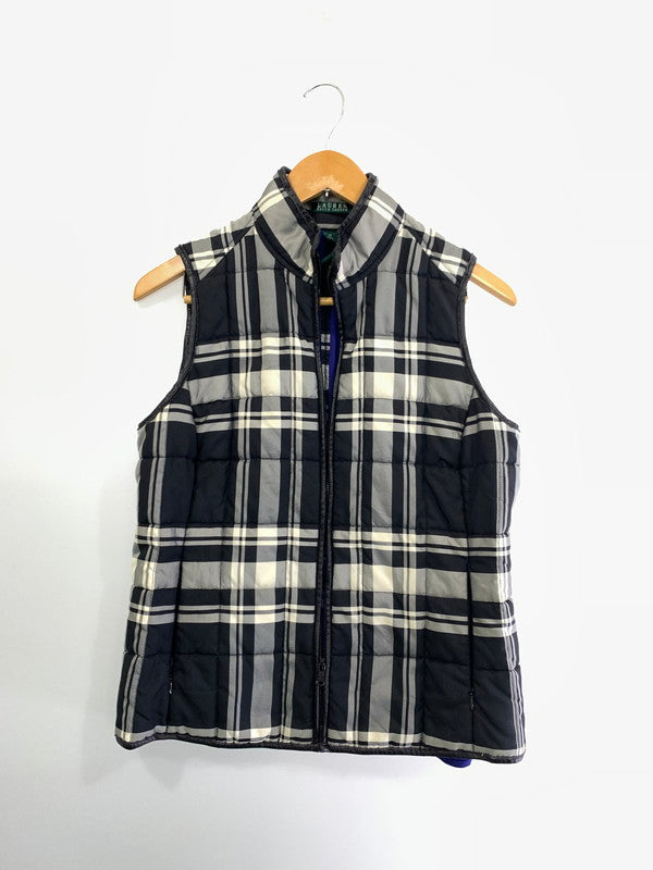 【中古品】【メンズ】 LAUREN RALPH LAUREN ローレン ラルフ ローレン CHECK DOWN VEST チェックダウンベスト アウター 146-240831-ks-30-min サイズ：M カラー：ブラック系 万代Net店