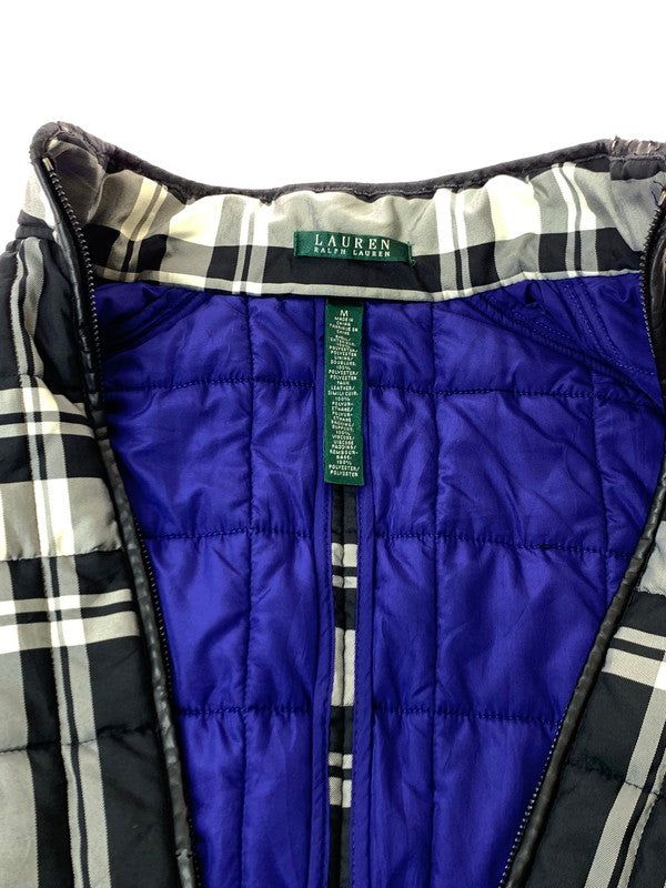 【中古品】【メンズ】 LAUREN RALPH LAUREN ローレン ラルフ ローレン CHECK DOWN VEST チェックダウンベスト アウター 146-240831-ks-30-min サイズ：M カラー：ブラック系 万代Net店