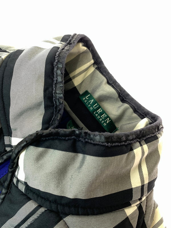 【中古品】【メンズ】 LAUREN RALPH LAUREN ローレン ラルフ ローレン CHECK DOWN VEST チェックダウンベスト アウター 146-240831-ks-30-min サイズ：M カラー：ブラック系 万代Net店