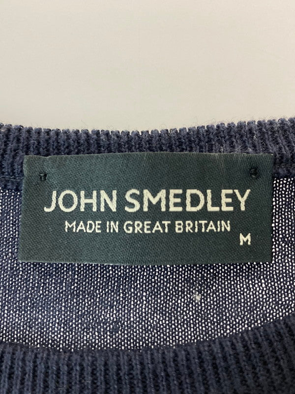 【中古品】【メンズ】 JOHN SMEDLEY ジョンスメドレー COTTON KNIT シーアイランドコットンニット 30ゲージ トップス  141-240703-yn-22-min サイズ：M カラー：ネイビー 万代Net店