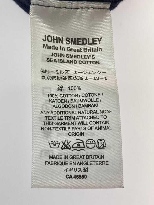 【中古品】【メンズ】 JOHN SMEDLEY ジョンスメドレー COTTON KNIT シーアイランドコットンニット 30ゲージ トップス  141-240703-yn-22-min サイズ：M カラー：ネイビー 万代Net店