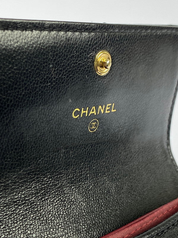 【中古品】【メンズ】 CHANEL シャネル AP1790 19フラップ カードケース マトラッセ ココマーク ラムスキン   181-240406-ks-23-min カラー：ブラック 万代Net店