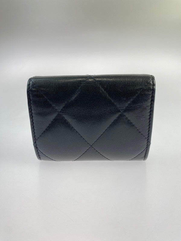 【中古品】【メンズ】 CHANEL シャネル AP1790 19フラップ カードケース マトラッセ ココマーク ラムスキン   181-240406-ks-23-min カラー：ブラック 万代Net店