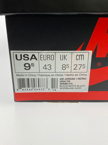 【中古品】【メンズ】  AIR JORDAN 1 RETRO HIGH OG 555088-010 エアジョーダン1 レトロ ハイ オリジナル スニーカー 靴 160-240412-yn-12-min サイズ：27.5cm US9.5 カラー：BLACK/WHITE-BLACK 万代Net店