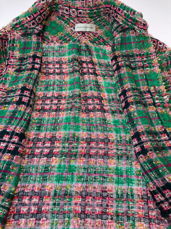 【中古品】【メンズ/レディース】  FAITH CONNEXION 22SS TWEED SHIRTS EMS22227 フェイスコネクション ツイードシャツ トップス 141-240409-yn-02-min サイズ：XS カラー：マルチカラー 万代Net店